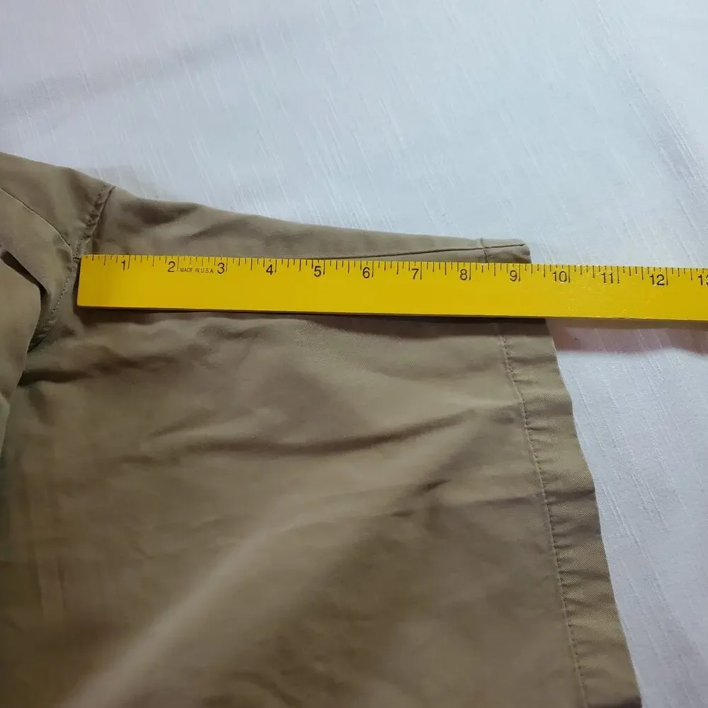 Banana Republic Mens Size 35 Khaki Chino Shorts Beige Tan Flat Front Stretch